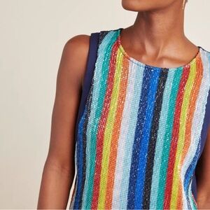 Anthropologie x Eva Franco | NWOT Sequin Stripe Sleeveless Top Medium